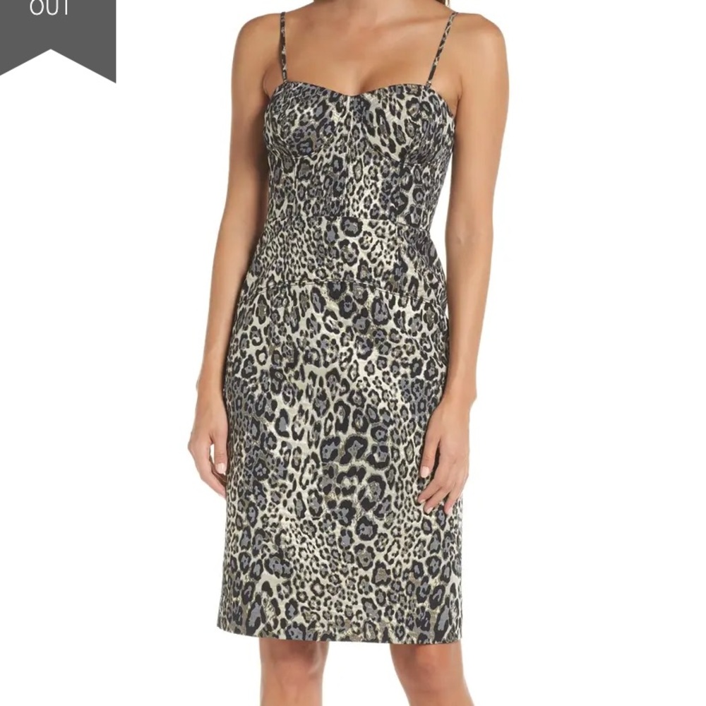J. Crew Strapless Metallic Leopard Spot Dress